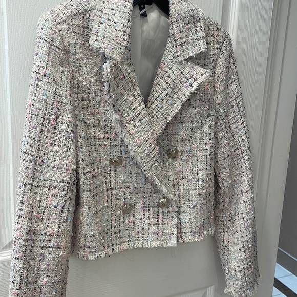 Aqua Tweed Blazer size small - Picture 2 of 4